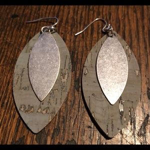 Cork and silver earrings